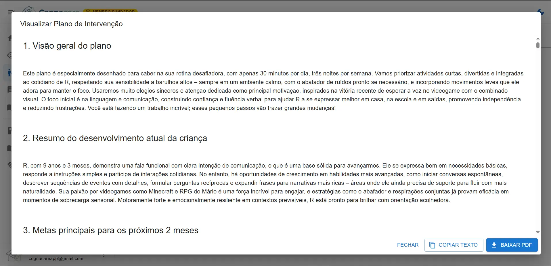 Tela do Gerador de PIF