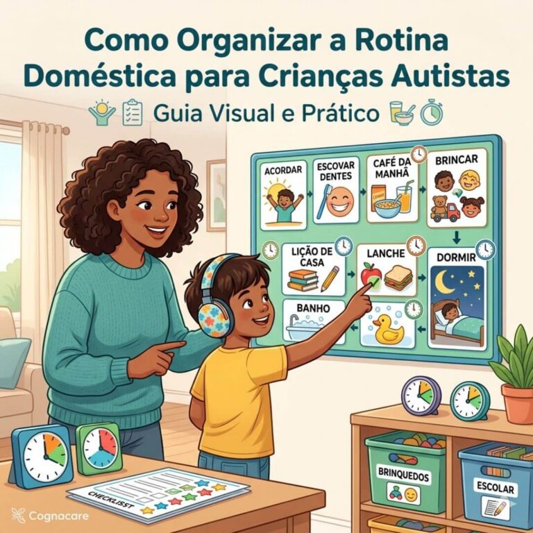 Como organizar a rotina doméstica para crianças autistas: Um guia visual e prático.